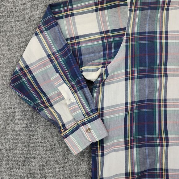 Eddie Bauer Shirt Mens Large Plaid Marin Poplin Long Sleeve Button Down VTG 90s - Picture 8 of 16